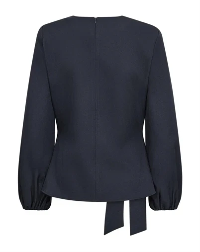 Co'Couture - LunaCC Tie Blouse - Navy